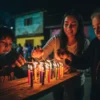 familia encendiendo velas